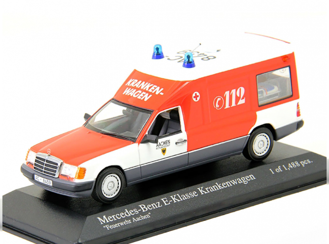MERCEDES-BENZ E-Klasse Krankenwagen Feuerwehr Aachen (1991), white