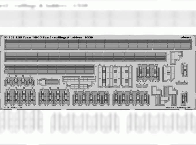 Фототравление для USS Texas BB-35 pt 2 - railings & ladders