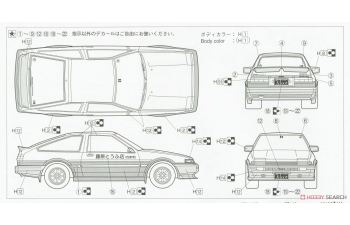 Сборная модель TOYOTA Trueno AE86 Initial D Apex