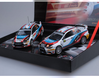 MITSUBISHI LANCER EVOLUTION IX & X - A.Araujo/M.Ramalhon 2009,2010 Double PWRC CHAMPION GIFT BOXSET