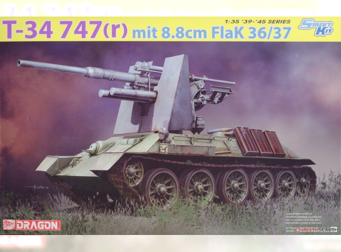 Сборная модель Советский средний танк тип 34 747(r) mit 8.8cm FlaK 36/37