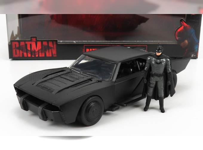 BATMAN Batmobile With Figure 2022 - The Batman Movie, Matt Black