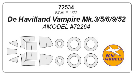Маски окрасочные DH.100 Vampire Mk.3 / 5 / 6 / 9 / 52 + маски на диски и колеса