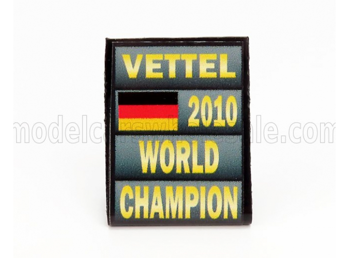 ACCESSORIES F1 World Champion Plate Pit Board - Red Bull Rb5 Red Bull №5 Season (2010) Sebastian Vettel, Grey Black Yellow