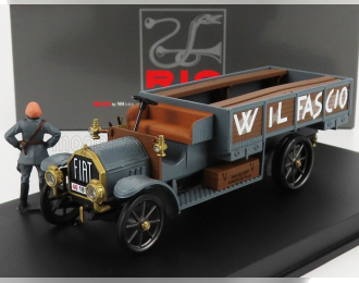 FIAT 18bl Truck - W Il Fascio - La Marcia Su Roma 22 Ottobre (1922) With Figures, Military Grey