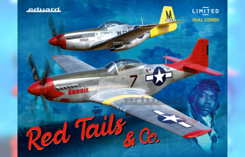 Сборная модель истребитель P-51D Mustang, RED TAILS & Co. комбо (2 в 1)