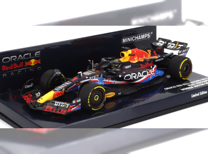 RED BULL F1 Rb19 Team Oracle Red Bull Racing №1 World Champion Winner Austin Usa Gp (2023) Max Verstappen, Matt Blue