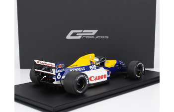 WILLIAMS F1 Fw14b Renault №6 2nd British Gp (with Pilot Figure) (1992) Ricardo Patrese, Blue Yellow White