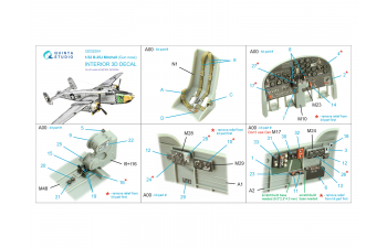 3D Декаль интерьера кабины B-25J Mitchell Gun nose (HK models)