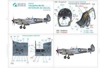 Декаль интерьера кабины Spitfire Mk.VIII (Eduard)