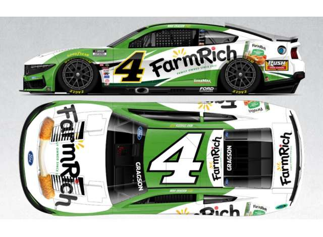 Ford Mustang #4 Noah Gragson *Farm Rich*, green/white 2025