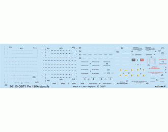 Декаль для Fw 190A технические надписи