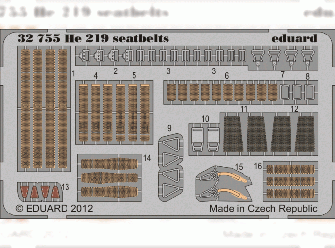 Фототравление привязные ремни He 219 seatbelts