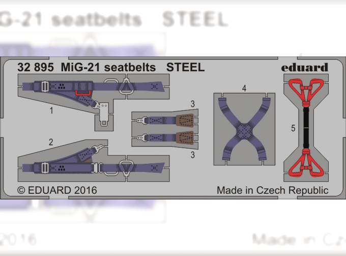 Фототравление для МиГ-21 ремни СТАЛЬ