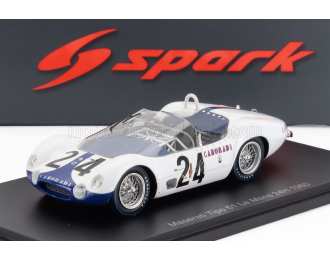 MASERATI Tipo 61 2.9l S4 Spider Team Camoradi Usa №24 24h Le Mans (1960) Masten Gregory - Chuck Daigh, White Blue