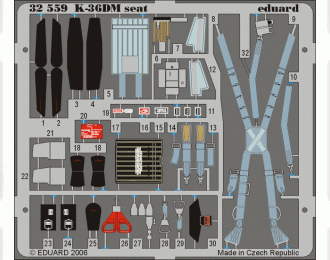 Цветное Фототравление для MiG-29 Fulcrum K-36DM seat