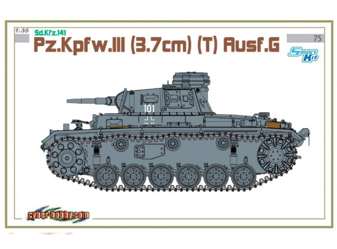 Сборная модель Немецкий средний танк Pz.Kpfw.III (3.7cm) (T) Ausf.G