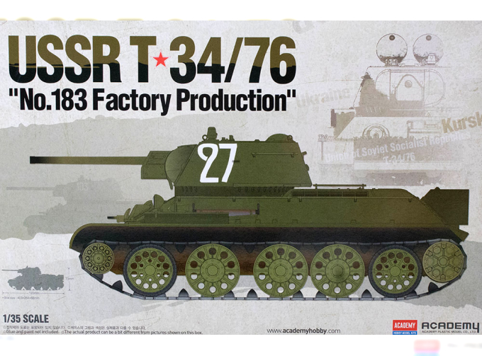 Сборная модель Танк USSR T-34/76 "No.183 Factory Production"