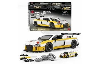 Сборная модель AUDI R8 Lms №39 Racing (2015) 820 Pcs + R8 1/64 Scale, White Yellow
