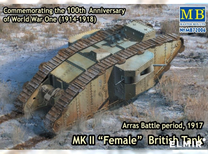 Сборная модель Британский танк MK II "Female", Arras Battle period (1917)