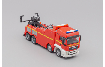 MAN TGS LX Empl W 200 Bison Wrecker "Feuerwehr", red / black / white / yellow / silvergray