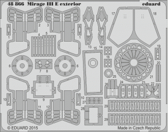 Фототравление для Mirage III E экстерьер (exterior)