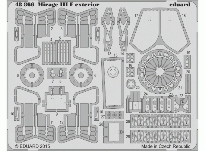 Фототравление для Mirage III E экстерьер (exterior)