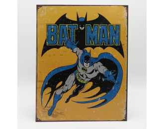 ACCESSORIES Metal Plate - Batman Retro, Yellow Blue Black