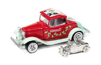 FORD Hiboy Coupe (1932) Monopoly с фигуркой, красный