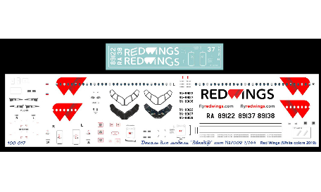 Декаль для Suprjet 100, Red Wings (White Colors 2019)