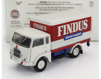 FIAT 642 Truck Cassonato Findus Alimenti Surgelati 2-assi 1962, White Red Blue