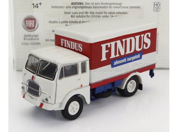 FIAT 642 Truck Cassonato Findus Alimenti Surgelati 2-assi 1962, White Red Blue