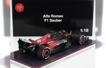 ALFA ROMEO F1 C43 Team Stake №77 Bahrain Gp (2023) Valtteri Bottas - Con Vetrina - With Showcase, Black Red