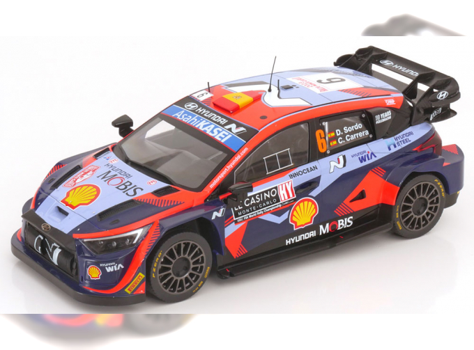 HYUNDAI I20 N Rally1 Team Shell Mobis Wrt №6 7th Rally Montecarlo (2023) Dani Sordo - Candido Carrera, 2 Tone Blue Red