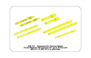 Armament for German fighter Focke-Wulf Fw 190 A-7 up to A-10&D- 9 2x Mg 131:4xMG 151