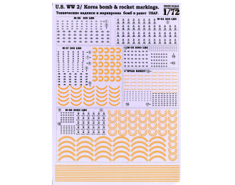 Technical inscriptions and marks of airbombs USAF. The second world war and Korea Wet decal