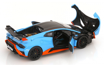 LAMBORGHINI Huracan STO (2023), light blue/ orange black