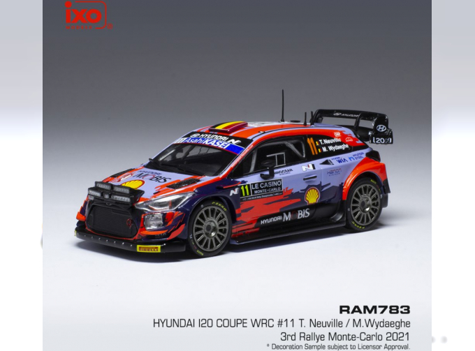 HYUNDAI i20 Coupe WRC #11 Neuville/Wydaeghe 3 место Rally Monte Carlo 2021