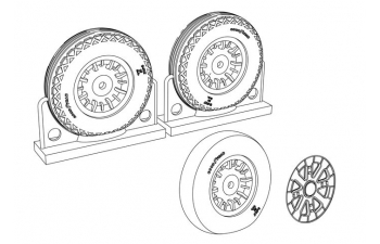 Колеса для F4U Corsair Ribbed/Diamond Thread