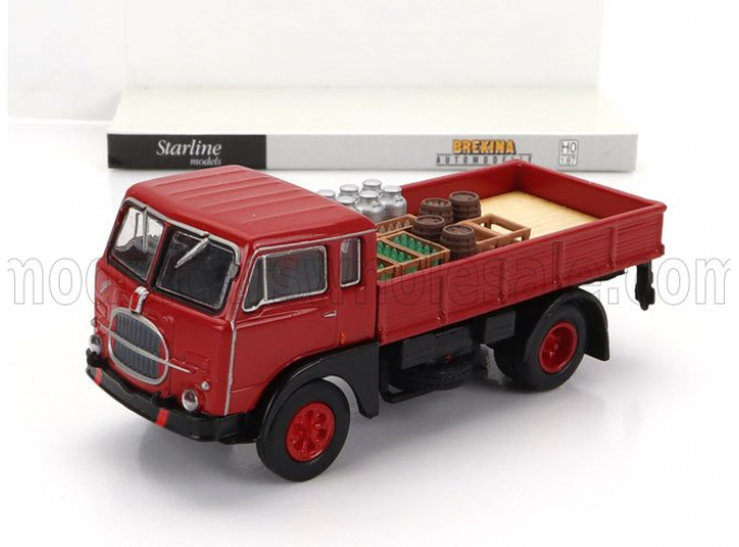 FIAT 642 Truck Pianale Trasporto Bottiglie (1962) - Transport Bottle, Red Black