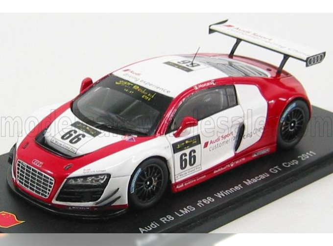 AUDI R8 Lms N 66 Winner Macau Gt Cup (2011) E.Mortara, White Red