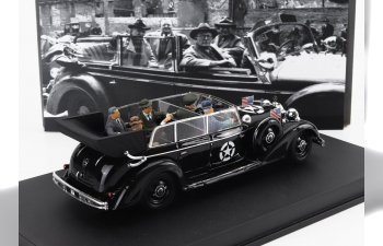 MERCEDES BENZ 770k Open - After Won War Hitler's Car With American Senators - Dachau Germany 25 May 1945 - L'auto Di Hitler Requisita Ed Utilizzata Dai Senatori Americani A Guerra Appena Vinta - Dachau Germania 25 Maggio 1945, Black