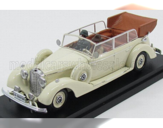 MERCEDES-BENZ 770k Cabriolet (1938) With Figures Eva Braun And Ss Military Guard - Hitler's Wife, White