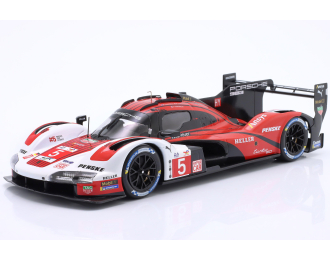 PORSCHE 963 №5 6th 24h LeMans Porsche Penske Motorsport Matt Campbell, Michael Christensen, Frédéric Makowiecki (2024), red/white 