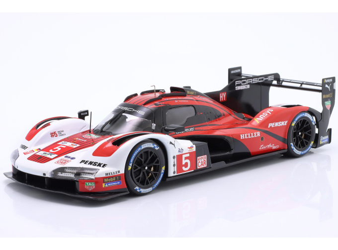 PORSCHE 963 №5 6th 24h LeMans Porsche Penske Motorsport Matt Campbell, Michael Christensen, Frédéric Makowiecki (2024), red/white 