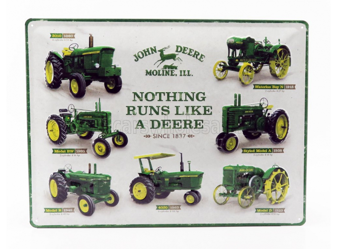 ACCESSORIES 3d Metal Plate - John Deere Chart, Green Yellow