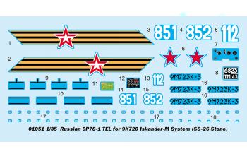 Сборная модель Ракетный комплекс Russian 9P78-1 TEL for 9K720 Iskander-M System (SS-26 Stone)