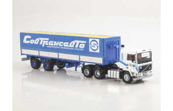 VOLVO F12 с полуприцепом Fruehauf Savoyarde Совтрансавто, белый / синий
