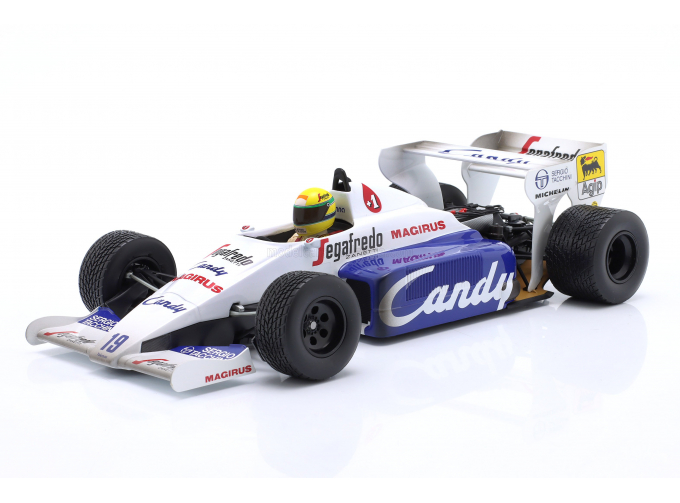 TOLEMAN F1 Tg184 Hart Turbo №19 2nd Monaco Gp (1984) Ayrton Senna, White Blue