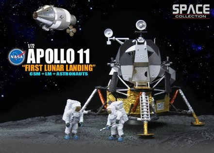NASA, Apollo 11 Columbia + Eagle, Lunar Landing July 20th, 1969, Command + Lunar Module Diorama